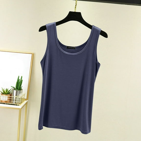 Women's Casual U Neck Camisole Tank Top For Home Comfort And Daily Wear Soft Stretchy Breathable Basic Layering Piece Satin Camisole for Women Lacy Top Top Pack Women Bra Tops for Women with Support