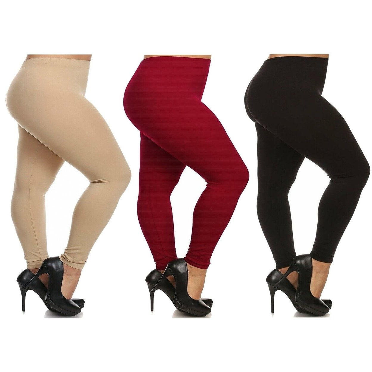 Women's Casual Ultra Soft Smooth High Waisted Athletic Active Yoga Leggings  Plus Size Available 