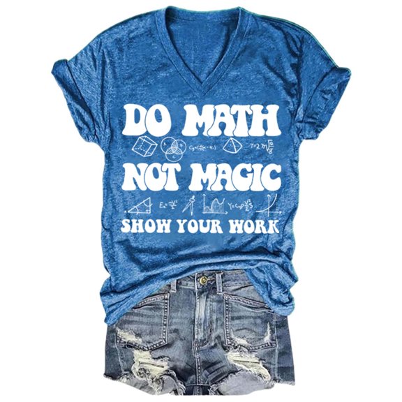 Women's Casual V Neck Letter Print Tee Short Sleeve Comfortable Soft Stretch Daily Wear T-Shirt Fashion Top