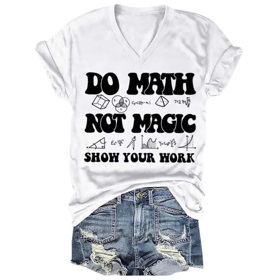 Women's Casual V Neck Letter Print Tee Short Sleeve Comfortable Soft Stretch Daily Wear Basic Top