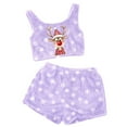 thumbnail image 1 of Women's Festive Print Pajama Set Soft Tank Top with Shorts Cozy Sleepwear Loungewear Outfit, 1 of 2