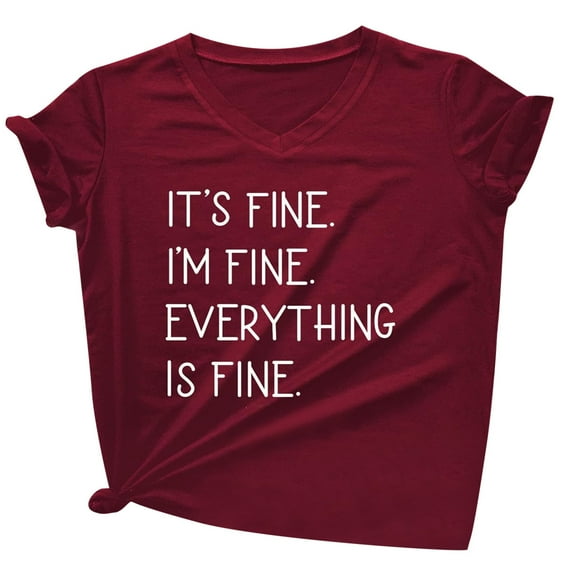 Women's Casual V Neck Short Sleeve T-Shirt Soft Comfortable Printing Top Stylish Tee for Everyday Wear