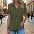 thumbnail image 1 of Women's V Neck Short Sleeve T-Shirt Soft Breathable Summer Casual Basic Tee Comfortable Everyday Top, 1 of 4