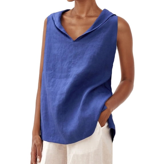 Women's Casual V Neck Sleeveless Loose Fit Tank Top for Everyday Wear Spring Summer Fall Comfortable Relaxed Blouse Spaghetti Top Women Sleeveless Top Women All Lace Tops for Women Fancy Top