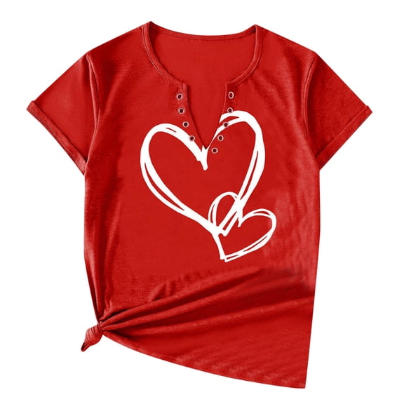 Women's Casual V-Neck T-Shirt Print Design, Hollow Out O Ring Detail, Soft and Breathable Fabric, Suitable for Daily and Parties, Multiple Sizes (S XXXL)
