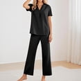 thumbnail image 1 of Women's Casual V Neck Trousers Suit Set Comfortable Wear For Daily Outfits Vacation Outfits Versatile Stretch Pants Outfit For Spring Summer Fall Graduation Outfits for Juniors Womens Dressy Rompers, 1 of 6