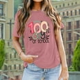 thumbnail image 1 of Women's Casual Valentine's Heart Print Letter Round Neck Short Sleeve T Shirt Shirts for Women Long Sleeve Work Out Shirt Long Sleeve T Shirt V Neck Tee Graphic Womens Summer Top Womens Athletic, 1 of 4