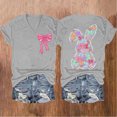 thumbnail image 1 of Women's Casual Valentine's Heart Print Letter Round Neck Short Sleeve T Shirt Solid Workout Tops Women Shirt Set Women Women Shirts Womens Casual Work Tops Shirts Women Tunic Raglan Womens Summer, 1 of 3