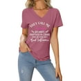 thumbnail image 1 of Women's Casual Valentine's Heart Print Letter Round Neck Short Sleeve T Shirt Womens Thick Long Sleeve Shirt Long Sleeve Shirt for Women Women's Long Sleeved Shirts Log Sleeve T Shirts for Women, 1 of 3