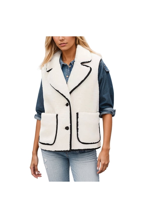 Women's Casual Vest Outerwear With Turned Collar Vest For Everyday Travel Layering Autumn Winter Lightweight Sleeveless Jacket Women's Bomber Jacket Casual Coat