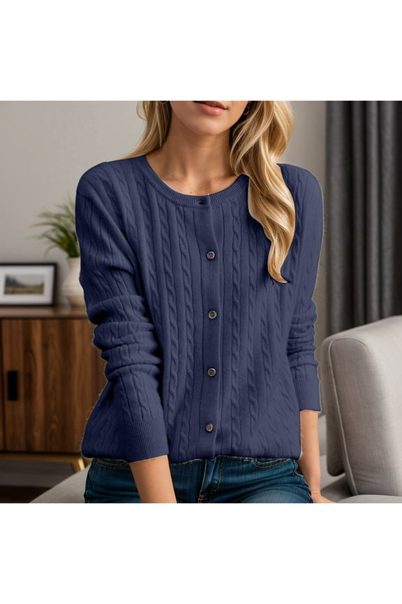 Women's Casual Warm Knitted Cardigan Solid Color Button Slim Fit Sweater Extra Long Sweaters plus Size Toggle Coats for Women Sweater with Leopard Heart plus Size Long Trench Sweater for Women Womens