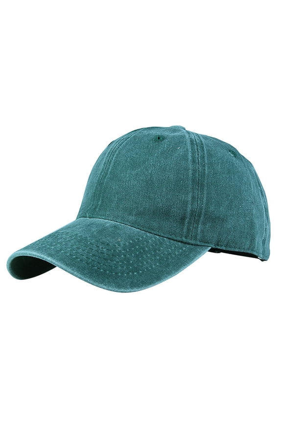 Women's Casual Washed Solid Color Baseball Cap Summer Style Lightweight Breathable Casual Outdoor Activity Sun Hat Dark Green M