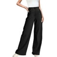 thumbnail image 1 of Women's Casual Wide Leg Dress-Pants, High Elastic Waisted in The Back Business Flowy Trousers with Pockets, 1 of 10