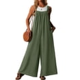 thumbnail image 1 of Women's Casual Wide Leg Jumpsuit Sleeveless Loose Fit Summer Romper with Pockets, 1 of 6