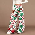 thumbnail image 1 of Women's Casual Wide Leg Pants, Christmas Print Elastic Waist Loose Plush Trousers, Cozy Winter Trousers for Indoor and Outdoor Casual Wear,Multicolor,L, 1 of 4
