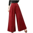 thumbnail image 1 of Women's Casual Wide Leg Pants High Waist Solid Suit with Pleated Womens Plus Size Trousers with Pockets, 1 of 8