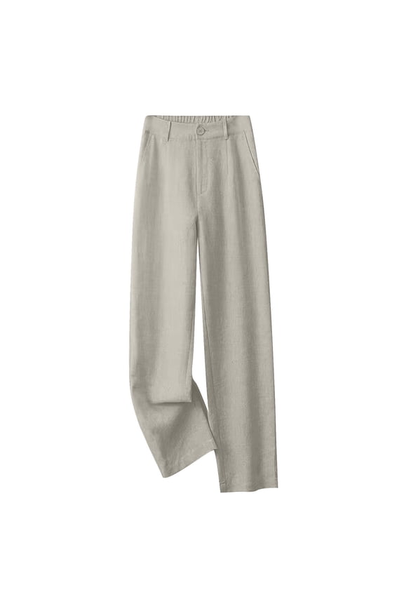 Women's Casual Wide Leg Pants High Waisted Button Down Straight Long Trousers Palazzo Pants With Pockets