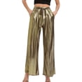 thumbnail image 1 of Women's Casual Wide Leg Pants Sexy Nightclub Outfit Comfortable Stretchy High Waist Trousers Fashionable Wear, 1 of 2