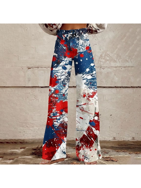 Women's Casual Wide Leg Pants, Straight Leg with Button Pockets, Faux Denim for Daily Wear and Holiday