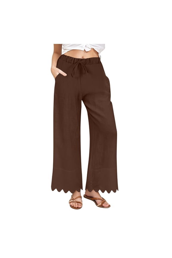 Women's Casual Wide Leg Sweatpants High Waist Baggy Wash Pants Drawstring Athletic Palazzo with Pockets