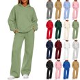 thumbnail image 1 of Women's Casual Wide Leg Sweatpants Hoodie Sets,Oversized Long Sleeve Pullover Tops,with Pockets,Weekend Casual Outfits, 1 of 6