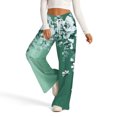 thumbnail image 1 of Women's Casual Wide Leg Sweatpants, Loose Floral Print Sports Pants, Fashion Lounge Pants for Women, Perfect for Home and Outdoor Activities,Green,2XL, 1 of 7