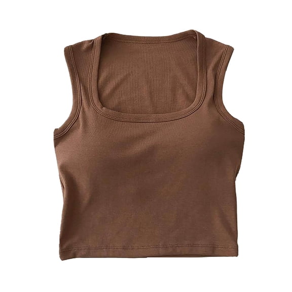 Women's Casual Wide Strap Square Neck High Waist Camisole Comfortable Stretchy Soft Breathable Summer Tank Top