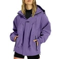 thumbnail image 1 of Women's Casual Windproof Jacket Lightweight Outerwear For Outdoor Walking Travel Comfortable Loose Fit, 1 of 8