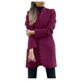 thumbnail image 1 of Women's Casual Winter Jacket Long Sleeve Hairy Open Front Short Cardigan Suit Solid Long Trendy Outdoor Coat Warm Heavyweight Sweatshirt, 1 of 5