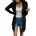 thumbnail image 1 of Women's Casual Winter Jacket Solid Button Down Long Sleeve Cardigan Blouse Lightweight Trendy Outdoor Coat Warm Heavyweight Sweatshirt, 1 of 5