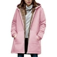 thumbnail image 1 of Women's Casual Winter Warm Fleece Lined Hooded Coat Long Jacket Zip Up Thick Sherpa Parka Outerwear with Pockets, 1 of 5