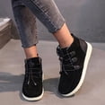 thumbnail image 1 of Women's Casual Winter Warm Walking Shoes, Round Toe Lace Up Fleece Lined Cotton Boots Design with Cushion Sole, Cozy Sneakers for Cold Weather Daily Wear, 1 of 3