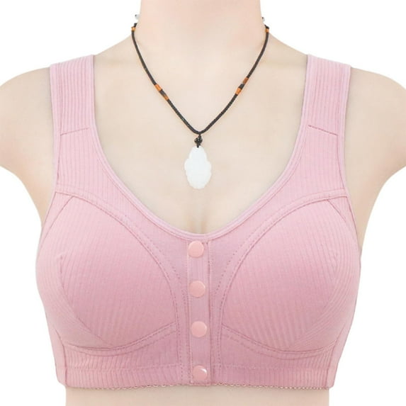 Women's Casual Wirefree Bra Front Button Breathable Sports Bra