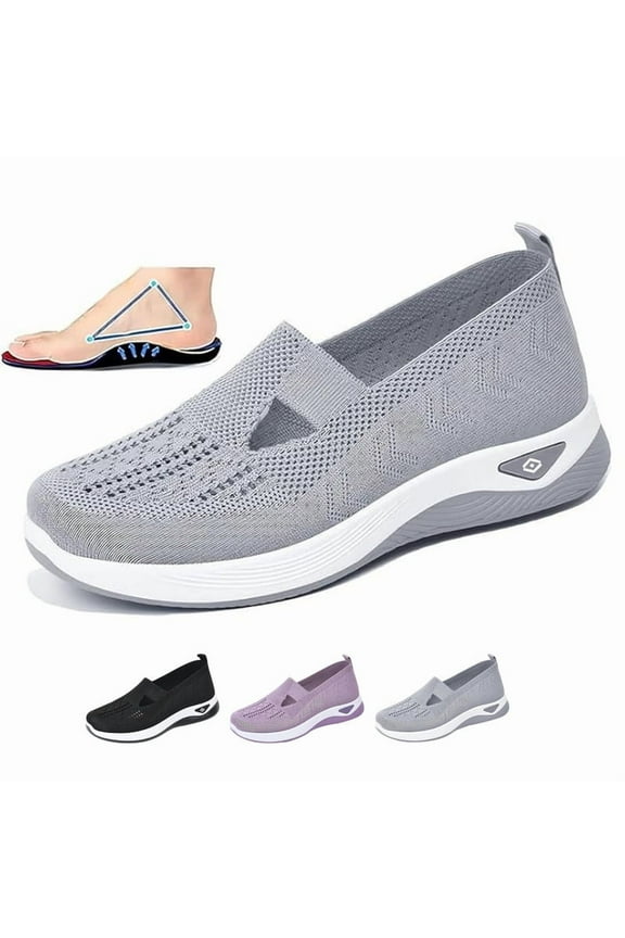 Women's Casual Work Slip On Shoes Hollow Out Super Breathable Soft Sole, Arch Support Anti-Skid Walking Shoes for Women, Gift for Mother Grandmother