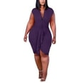 thumbnail image 1 of Women's Casual Wrap Dress Asymmetric V Neck Flowy Comfortable Elegant Plus Size Summer Boho Stylish Loose Fit, 1 of 2