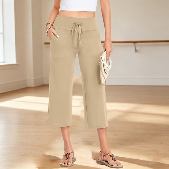 Women's Casual Yoga Pants JIANLAI Heathyoga Leggings with Women’s Wide Leg Yoga Pants Wide Leg Pants Woman Wide Leg Yoga Pants for Women (S-5XL) Beige