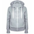 thumbnail image 1 of Women's Casual Zip Up Hoodie Jacket Long Sleeve Drawstring Hooded Sweatshirt with Pocket Gray S, 1 of 2