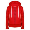 thumbnail image 1 of Women's Casual Zip Up Hoodie Jacket Long Sleeve Drawstring Hooded Sweatshirt with Pocket Red 02 L, 1 of 2