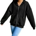thumbnail image 1 of Women's Casual Zip Up Hoodie Jacket oversized Hoodie Sweatshirt with, 1 of 6