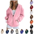 thumbnail image 1 of Women's Casual Zipper Hoodie with Pockets Long Sleeve Top, 1 of 5