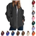 thumbnail image 1 of Women's Casual Zipper Hoodie with Pockets Long Sleeve Top, 1 of 5