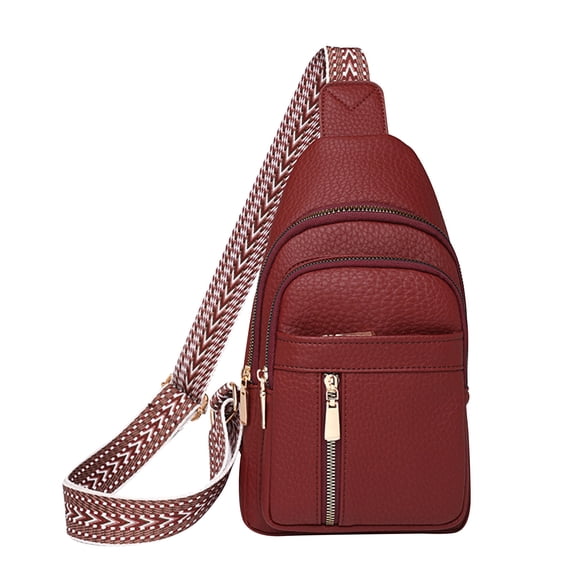 Women's Casual Zipper Waist Pack Sling Bag, Crossbody Shoulder Chest Bag with Guitar Strap, Versatile and Durable Handbag, Adjustable Tote Belt Bag for Daily Use