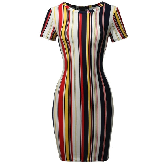 Women's Casucal Printed Sexy Body-con Mini Dress - Made In USA