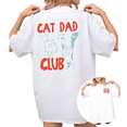 thumbnail image 1 of Women's "Cat Dad Club" Cute Cat Graphic T Shirt "Life Is Better With Cats" Cat Lover Print Casual Short Sleeve Round Neck Top White S-5XL, 1 of 5