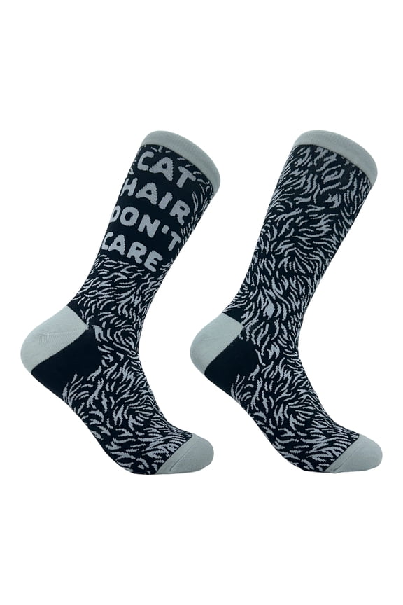 Women's Cat Hair Dont Care Socks Funny Hairy Furry Kitten Lovers Joke Footwear