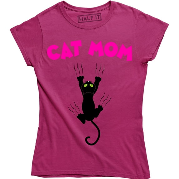 Women's Cat Mom Hilarious Crazy Cat Lady Kittens Stretching for Ladies T-Shirt