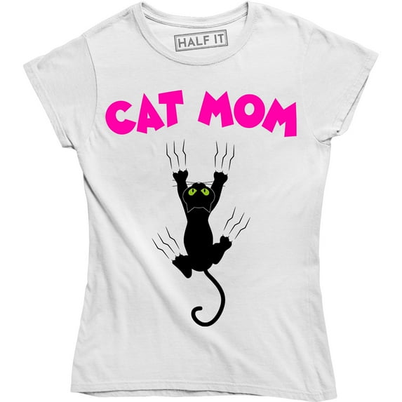 Women's Cat Mom Hilarious Crazy Cat Lady Kittens Stretching for Ladies T-Shirt