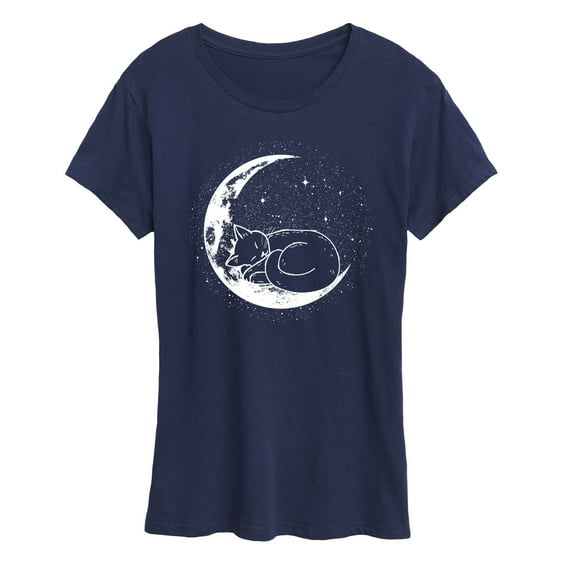 Instant Message - Cat Nap Moon - Women's Short Sleeve Graphic T-Shirt