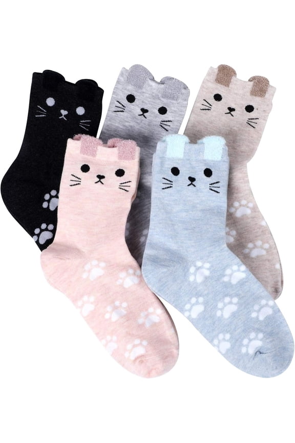Women's Cat Socks - Adorable Animal Socks, Perfect Cat, Dog, and Owl-Themed Gifts for Women