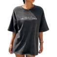 thumbnail image 1 of Women's Cat Succulent Line Graphic Cotton Washed T Shirt Casual Comfortable Black S-2XL Plus Size, 1 of 5